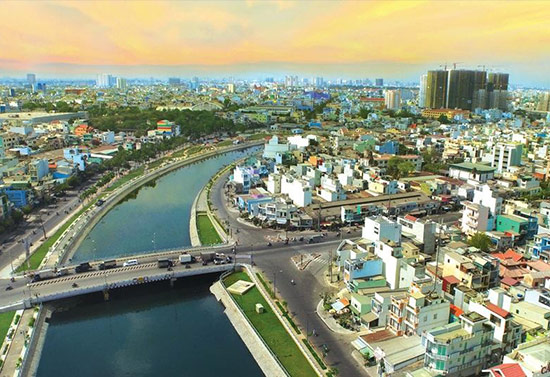 Canal and Road along Tan Hoa - Lo Gom Canal